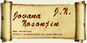 Jovana Nosonjin vizit kartica